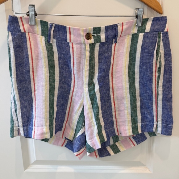 Old Navy Pants - Old Navy Multicolor Vertical Stripe Linen-Blend Shorts